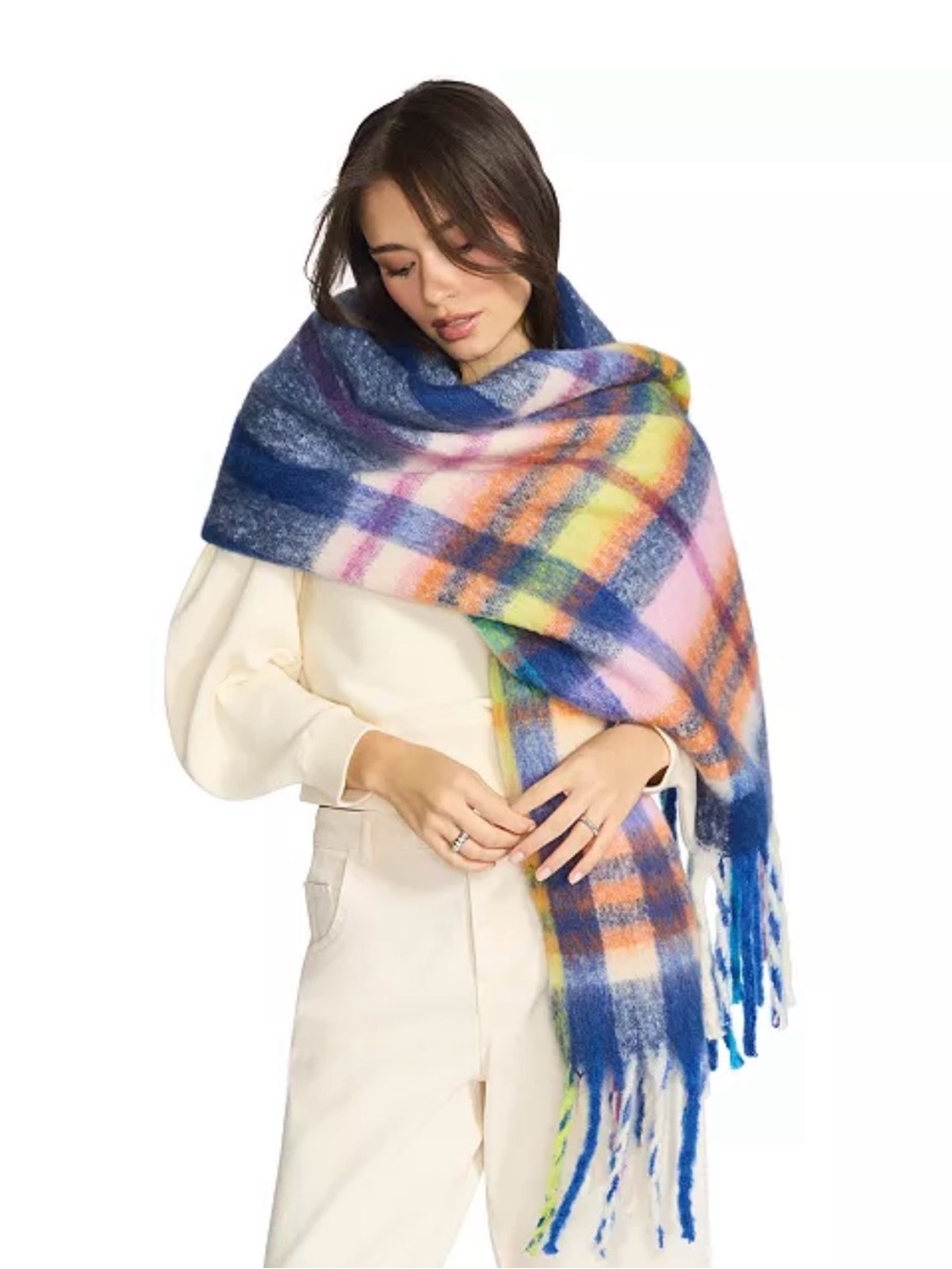 Steve Madden Lofty Fringe Scarf  - Colbat